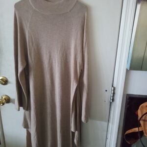 Fashion Nova Tan Long Sleeve Dress